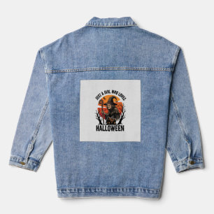 Chaqueta Vaquera Camiseta de Bruja de Halloween Grabado Vintage Dis