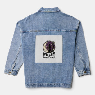 Chaqueta Vaquera Camiseta de bruja vintage con arte de Halloween de