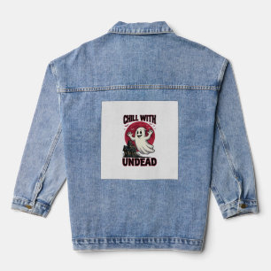 Chaqueta Vaquera Camiseta de Fantasma de Halloween Diseño de Zombie