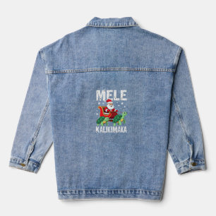 Chaqueta Vaquera Camiseta de Navidad Mele Kalikimaka Trineo de Sant