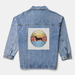Chaqueta Vaquera Camiseta de perro de diseño vintage dachshund pues