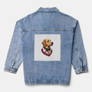 Chaqueta Vaquera Camiseta de perro patriótica vintage de Golden Ret