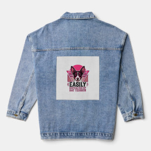 Chaqueta Vaquera Camiseta de perro Terrier Rat Vintage Fácilmente D