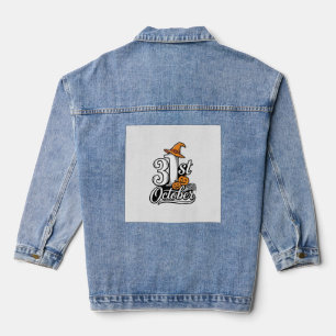 Chaqueta Vaquera Camiseta de tipografía de Halloween 31 de octubre