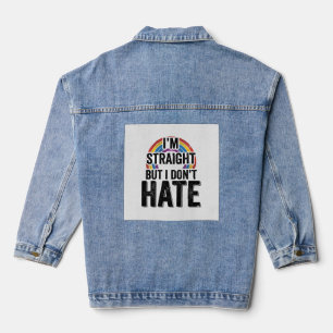 Chaqueta Vaquera Camiseta de tipografía vintage del arcoíris aliado