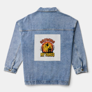 Chaqueta Vaquera Camiseta de vampiro de Halloween vintage Creciendo