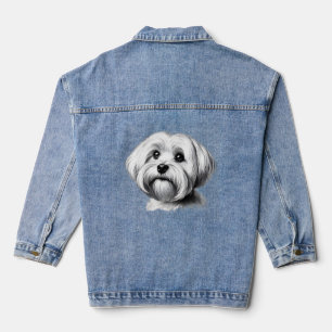 Chaqueta Vaquera Camiseta del niño pequeño del perro maltés de dibu