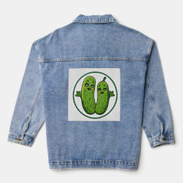 Chaqueta Vaquera Camiseta divertida pareja de pepinillos lindos Kaw