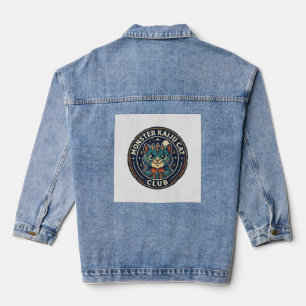 Chaqueta Vaquera Camiseta gráfica de arte de gato monstruo Kaiju - 