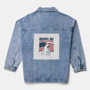 Chaqueta Vaquera Camiseta Patriótica Soldado Héroes Caídos Día de l
