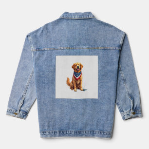 Chaqueta Vaquera Camiseta Patriótica Vintage del 4 de Julio de Gold