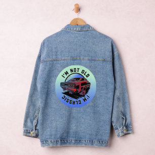 Chaqueta Vaquera Camiseta Retro de Coche Clásico, No Antiguo
