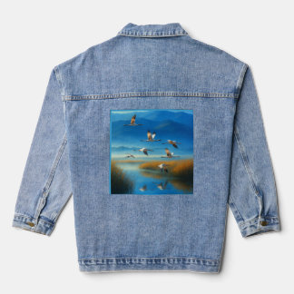 Chaqueta Vaquera Camiseta Serena Escena de Lago en la Naturaleza co