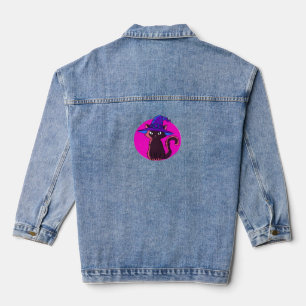 Chaqueta Vaquera Camiseta sobredimensionada para gatos de Halloween