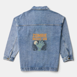 Chaqueta Vaquera Camiseta Zombie Mode On Halloween Espeluznante