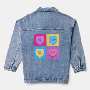 Chaqueta Vaquera Candy Hearts divertidos anti Día de San Valentín