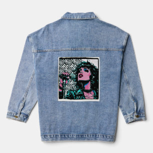 Chaqueta Vaquera Cantante de Pop Art Rosa Verde Música Aficionados