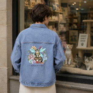 Chaqueta Vaquera Caprichosa gata hada atigrada pastel Floral Fantas