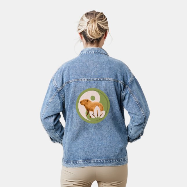 Chaqueta Vaquera Capybara Zen Yin Yang Naturaleza Pacífica (Modelo)