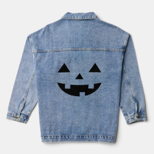 Chaqueta Vaquera Cara de calabaza de Halloween con aspecto agudo