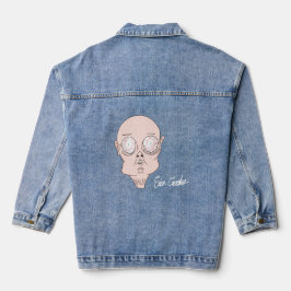 Chaqueta Vaquera Cara de dibujo animado divertida y asustada