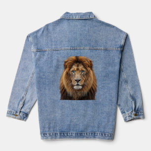 Chaqueta Vaquera Cara de León Majestuoso con Ojos Azules Anima Fa