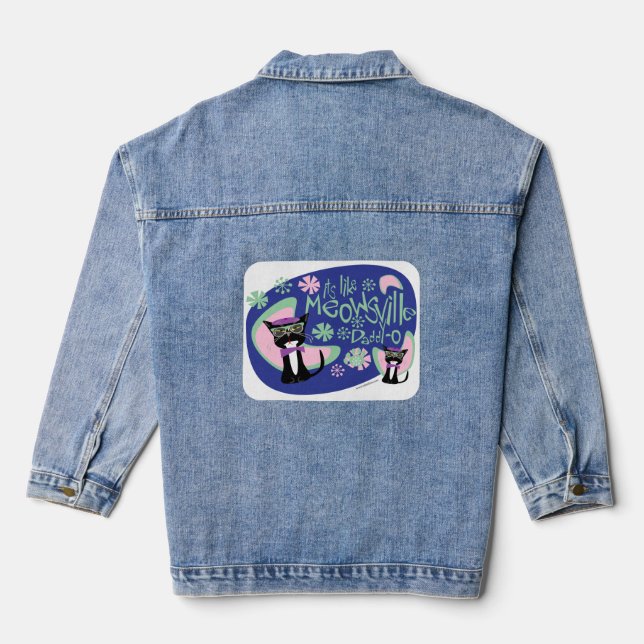 Chaqueta Vaquera Carácter beatnik Personalizado de Meowsville 50 Ki (Reverso )