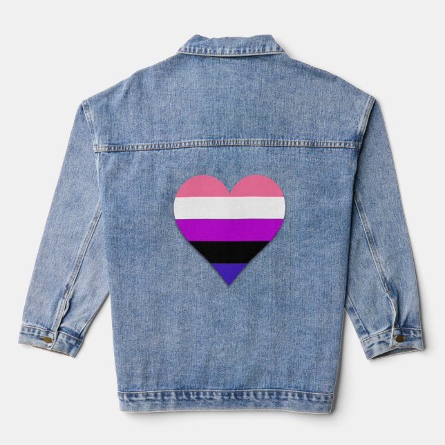 Chaqueta Vaquera Carácter del orgullo de la genderfluididad (Reverso )