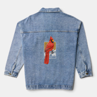 Chaqueta Vaquera Cardenal Rojo Observador de Pájaros Mirando Bir de