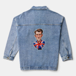 Chaqueta Vaquera Caricatura británica con bandera de la bandera bri