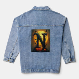 Chaqueta Vaquera Carta N de Halloween con una sola lágrima