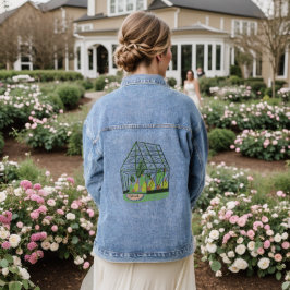 Chaqueta Vaquera Casa de Verde Botánico Verde Moderno Rosa