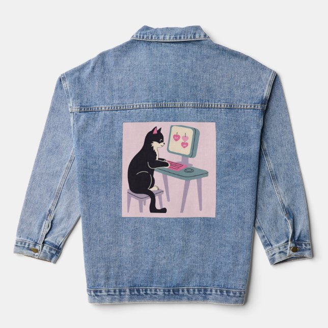Chaqueta Vaquera Cat lovers Tuxedo cat  (Reverso )