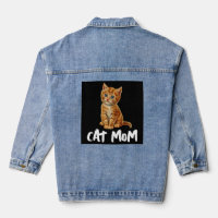 CAT MOM CUTE GINGER Denim Jean Jacket