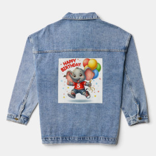 Chaqueta Vaquera Celebración de los Cinco Grandes: Elefante con Glo