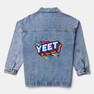 Chaqueta Vaquera Celebración Yeet Kid's trendy Meme Slogan Yeetin