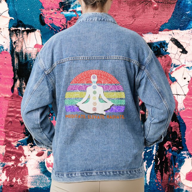 Chaqueta Vaquera Chakra Meditación Yoga Rainbow Sunset (Subido por el creador)