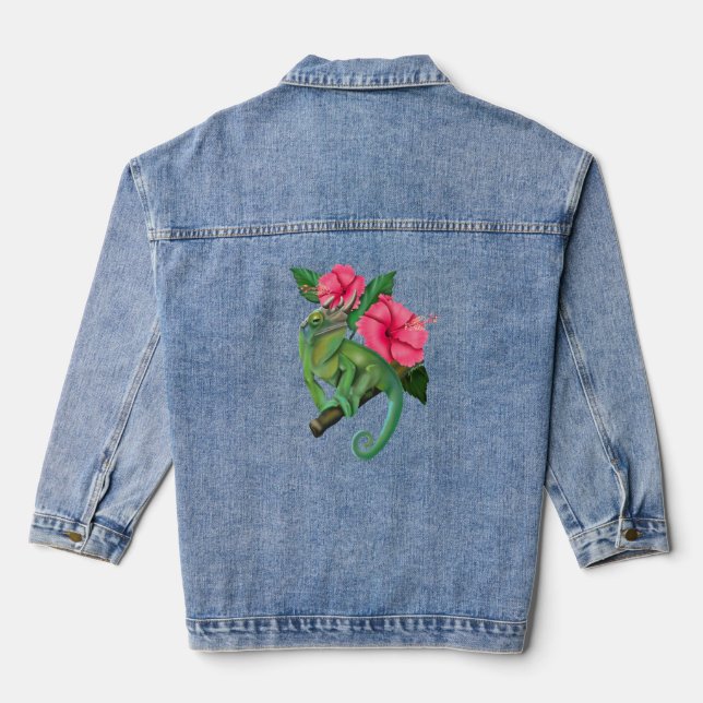 Chaqueta Vaquera Chameleon de Jackson con Hibiscus (Reverso )