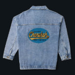 Chaqueta Vaquera Chanukah Retro<br><div class="desc">Denim Jean Jacket "Hanukkah Retro" Personalice reemplazando el texto editable por el suyo propio. Elija su estilo de fuente, tamaño y color favoritos. Los elementos de diseño se pueden transferir a otros productos de Zazzle. Estilo: Denim Jacket femenino (Jean Jacket) ¡Esta chaqueta de personalizado para mujeres es tu declaración personal...</div>