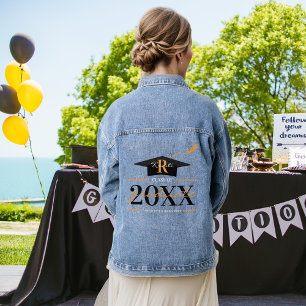 Chaqueta Vaquera Chaquetón de mezclilla con monograma de graduación