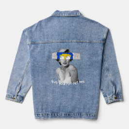 Chaqueta Vaquera Chaquetón de mezclilla de arte en negrita para aqu