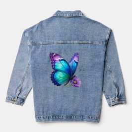 Chaqueta Vaquera Chaquetón de mezclilla floral de mariposa