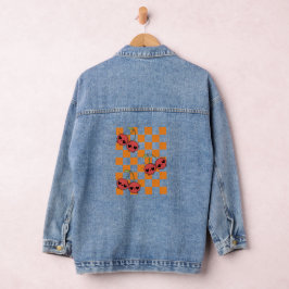 Chaqueta Vaquera Cherry Skull Checkerboard - Dulce pero Mortal