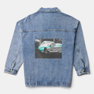 Chaqueta Vaquera Chevy impala de 1958 coche clásico azul brillante