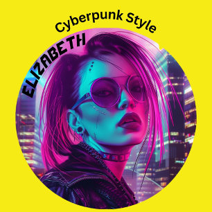 Chaqueta Vaquera Chica al estilo ciberpunk de la ciudad