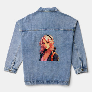 Chaqueta Vaquera Chica Anime Radiante: Hermoso Arte de Manga
