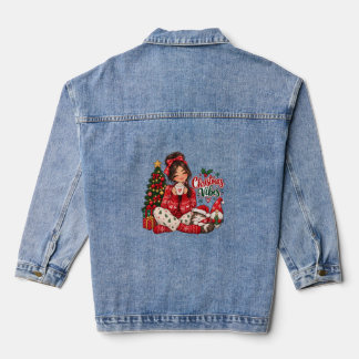 Chaqueta Vaquera Chica de Navidad, Colección de Gatos Diseños Navid