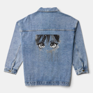 Chaqueta Vaquera Chica manga con mirada pintada