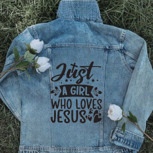 Chaqueta Vaquera Chica que ama a Jesús cruza a una niña