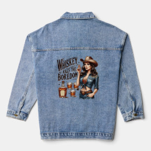 Chaqueta Vaquera Chica retro suave - Whiskey mata al triblén de Bor